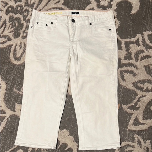J. Crew Denim - J crew White Cropped capri  Jeans with Textured Denim size 29